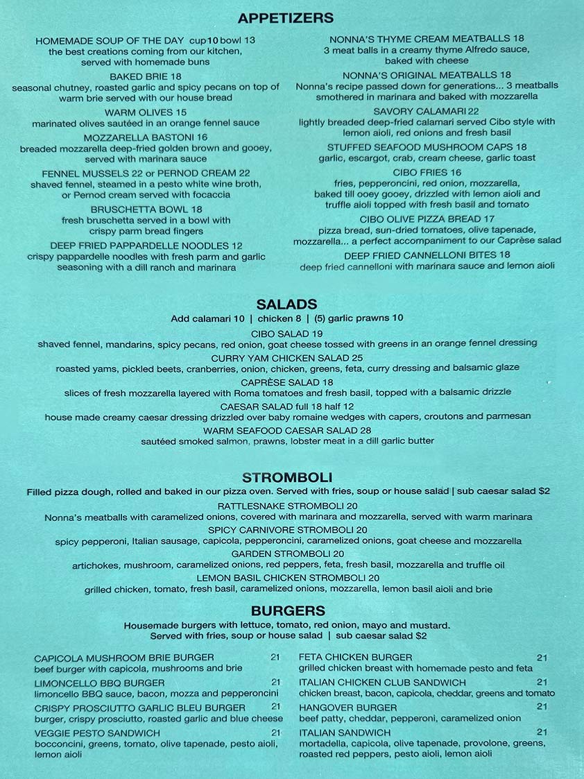 image of food main menu part 1